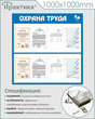 Стенд охрана труда (1000х1000 мм, пластик ПВХ 4 мм, алюминиевый багет серебряного цвета)